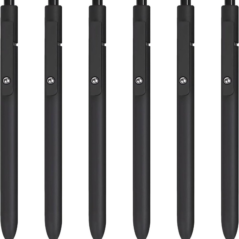 Gel Pens, 6pcs 0.5mm Black Ink Fine Point Pens With Smooth Writing, School Offic